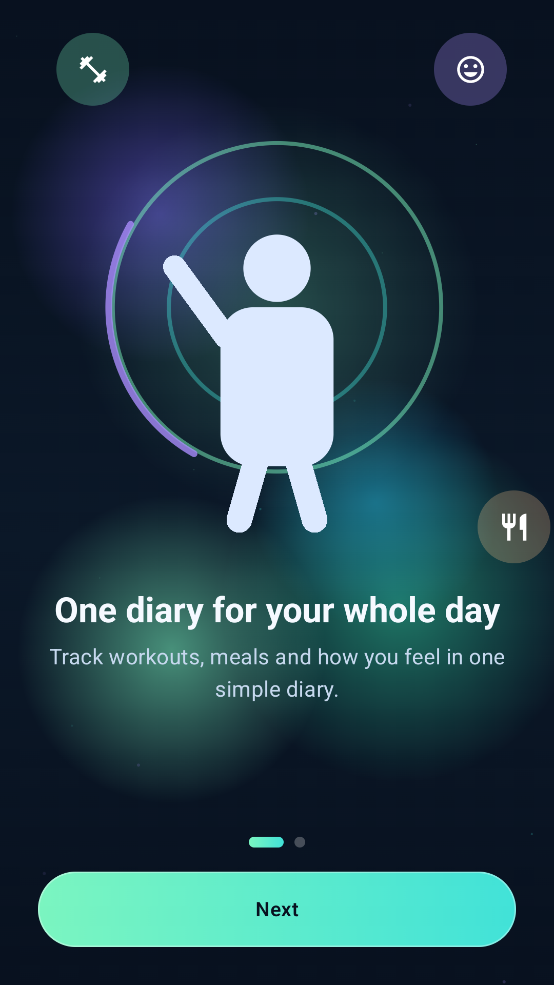 Wellness Diary onboarding screen